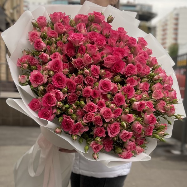 25 кустовых роз Рупски 80 см