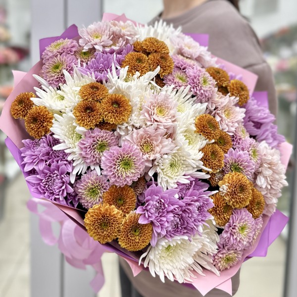 25 осенних хризантем Микс