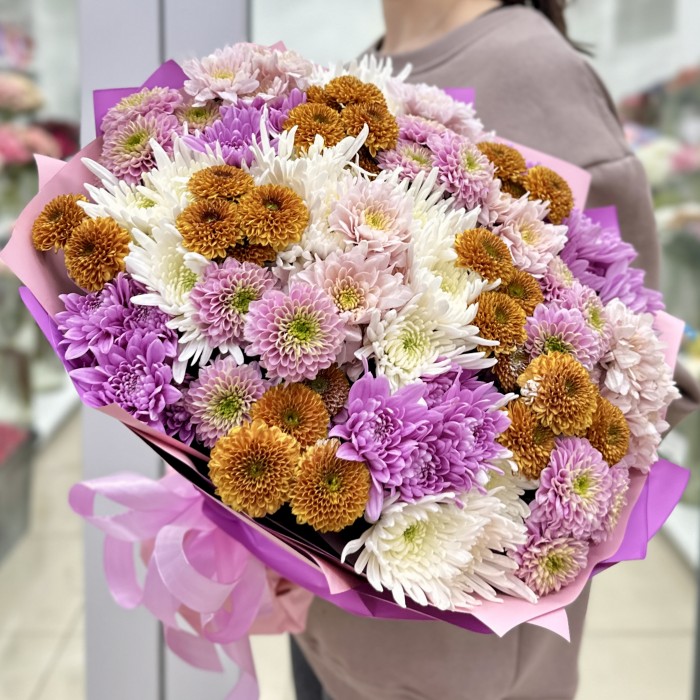 25 осенних хризантем Микс