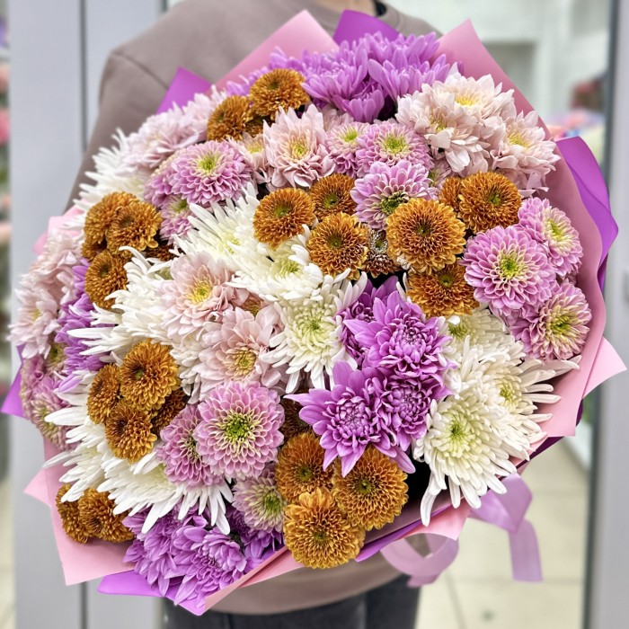 25 осенних хризантем Микс