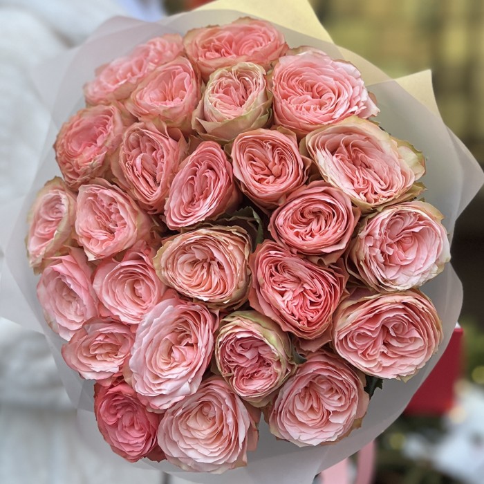 25 пионовидных роз Кахала 50 см