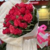 25 малиновых роз Такаци 50 см