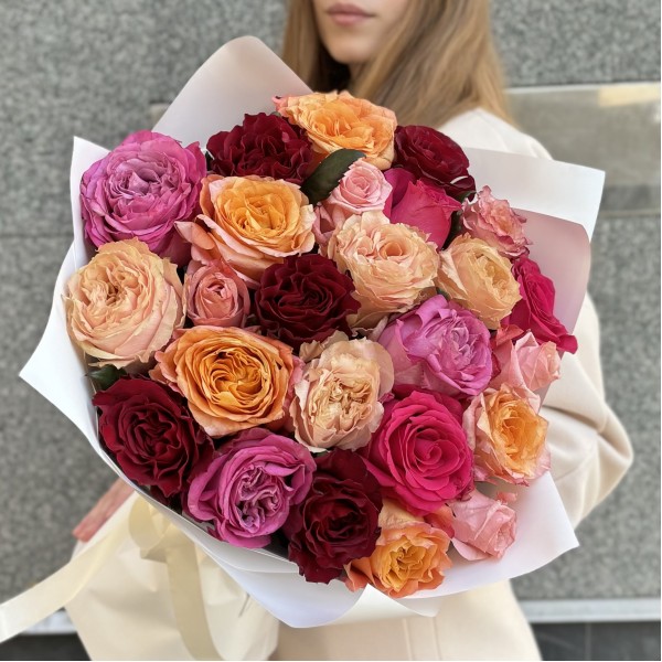25 роз праздничный MIX