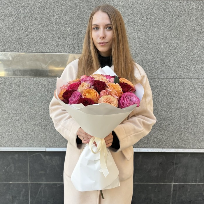 25 роз праздничный MIX