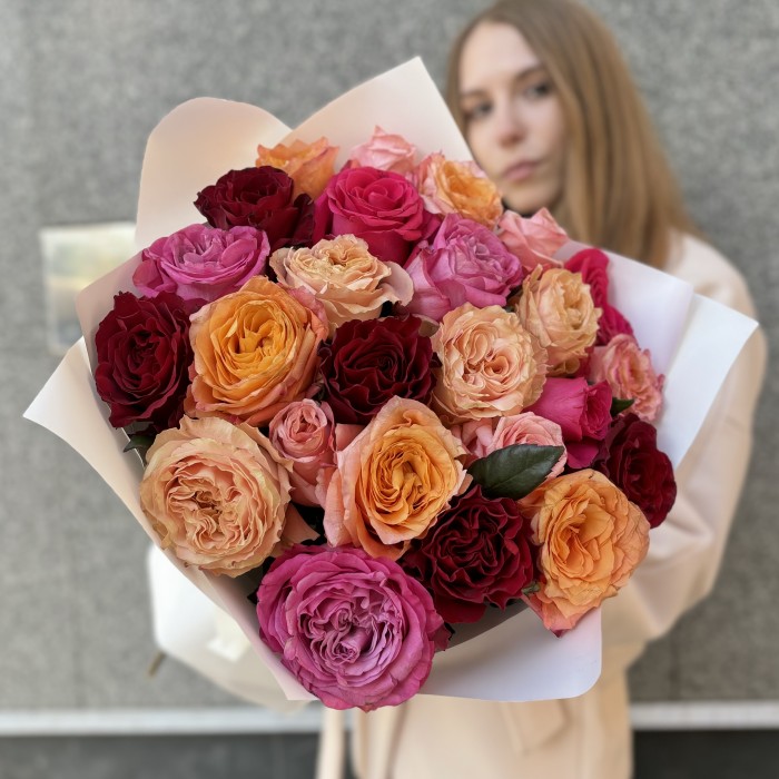 25 роз праздничный MIX