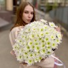 25 белых хризантем Коммандер