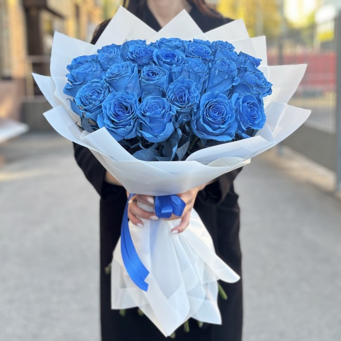 25 голубых роз Бэби Блю