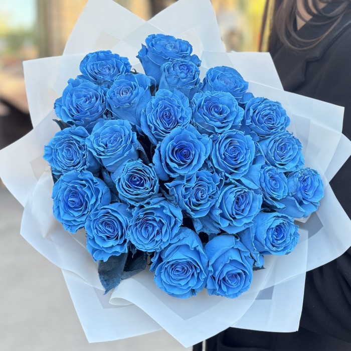 25 голубых роз Бэби Блю