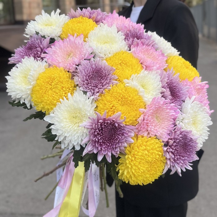 25 хризантем микс