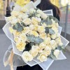 25 кустовых пионовидных кремовых роз Джульетта