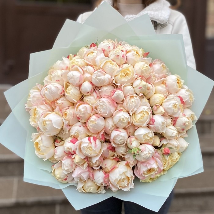 25 кустовых пионовидных роз Принцесса Суки