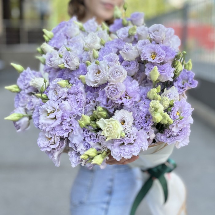 25 махровых лавандовых эустом