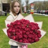 25 малиновых кустовых пионовидных роз Пати Трендсеттер
