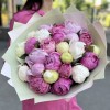 25 пионов ароматный микс в упаковке