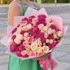 25 кустовых пионовидных роз Розовый вихрь