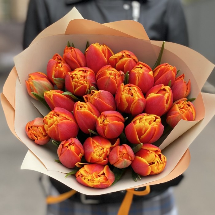 25 пионовидных  тюльпанов Мира