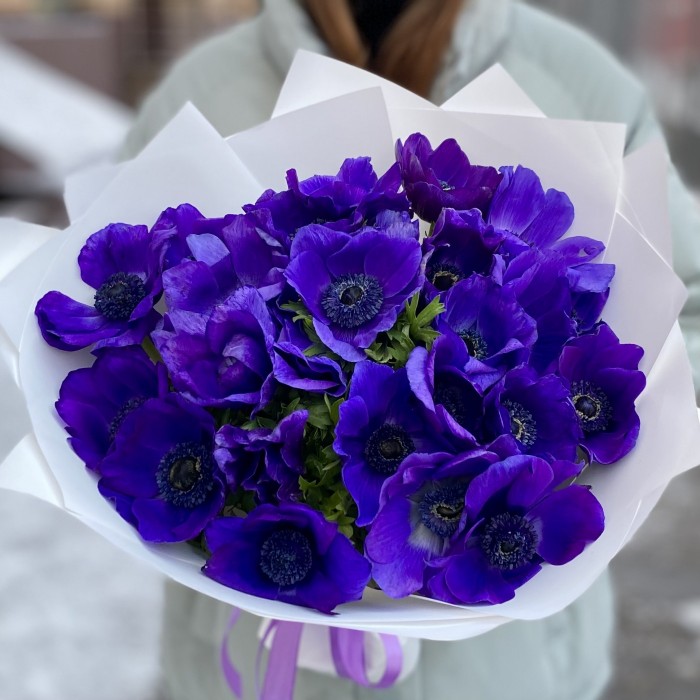 25 синих анемонов