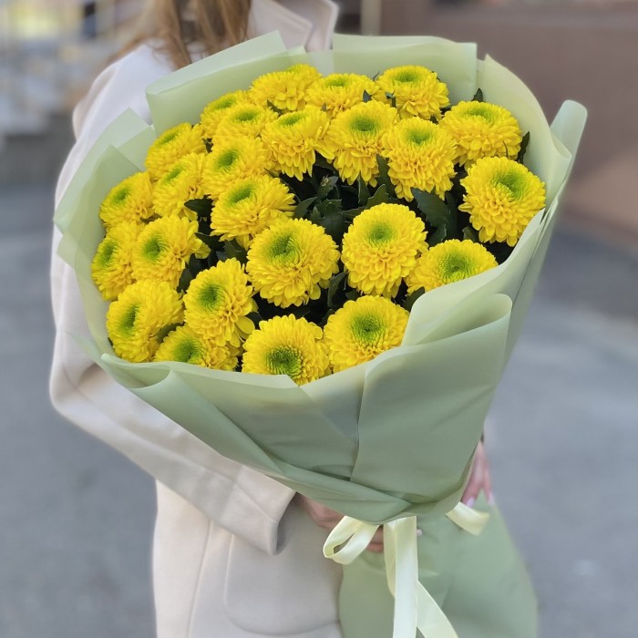 25 жёлтых хризантем Помпон