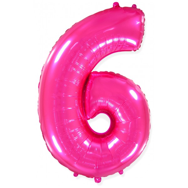 Фуше фольгированный шар цифра 6