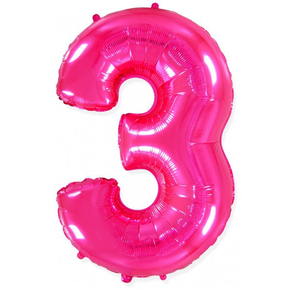 Фуше фольгированный шар цифра 3