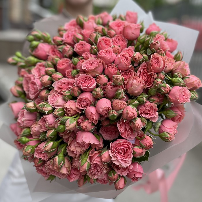 25 кустовых пионовидных роз Спешел Дайменшн 50см