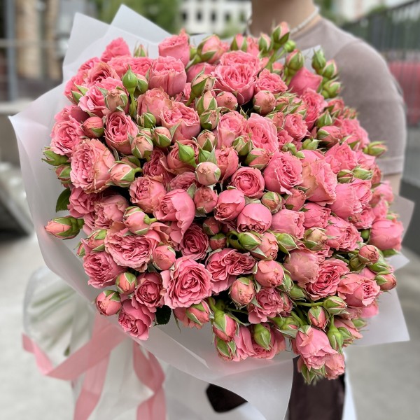 25 кустовых пионовидных роз Спешел Дайменшн 50см