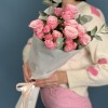 5 розовых кустовых роз Бердс Нест 60 см
