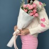 5 розовых кустовых роз Бердс Нест 60 см