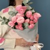 5 розовых кустовых роз Бердс Нест 60 см