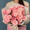 9 розовых кустовых роз Бердс Нест 50 см