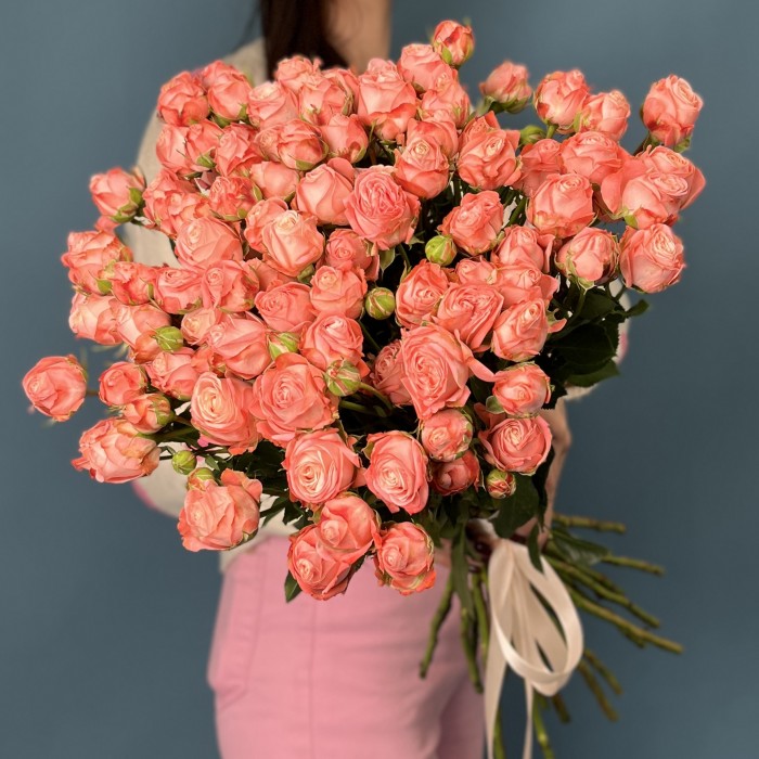 Кораллово-розовая Роза Амэйзинг Мэджик 60 см