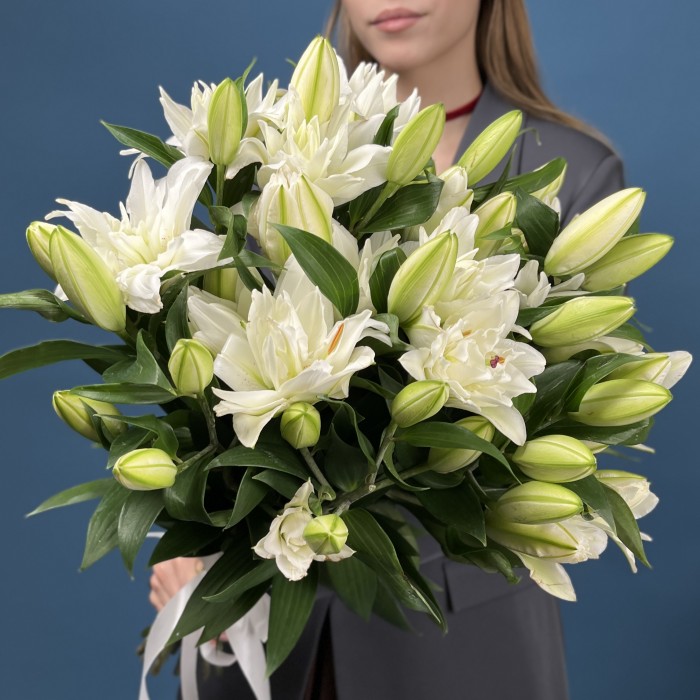 Лилия пионовидная белая