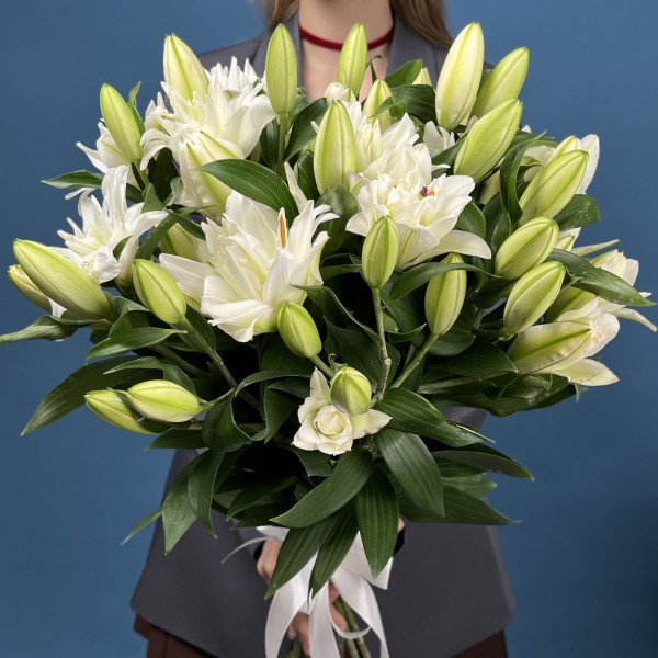 Лилия пионовидная белая