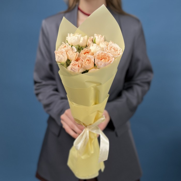 5 кустовых пионовидных роз Минеола 40 см