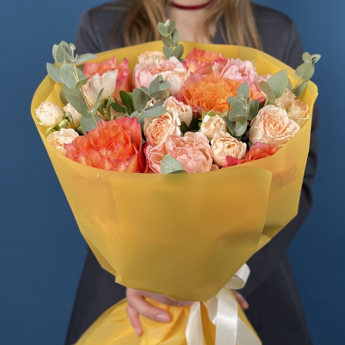Сборный букет из роз Оранжевое небо