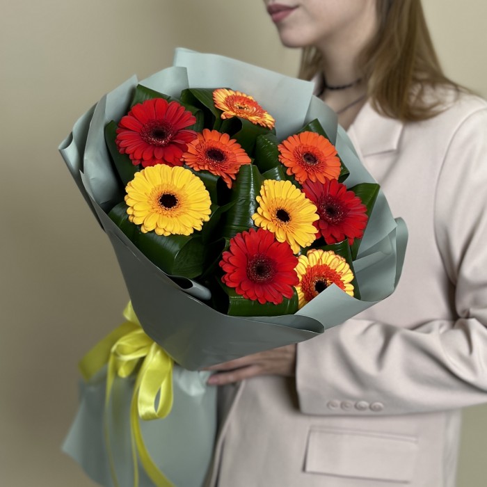 9 гербер микс с аспидистрой