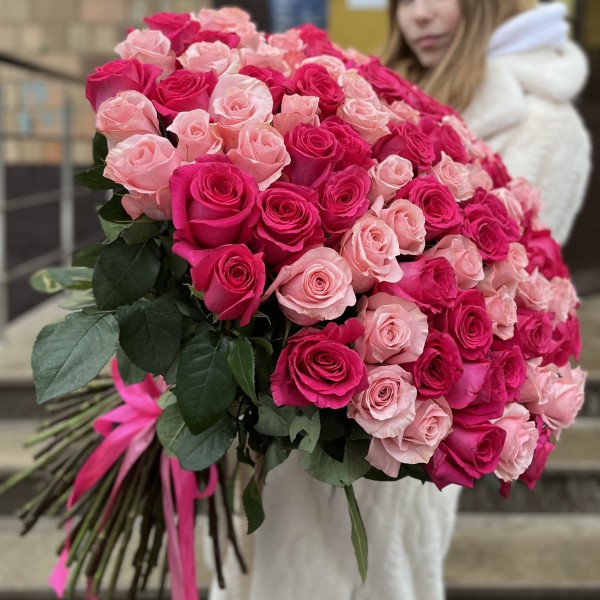 101 Роза Би Свит и Пинк Флойд 70 см