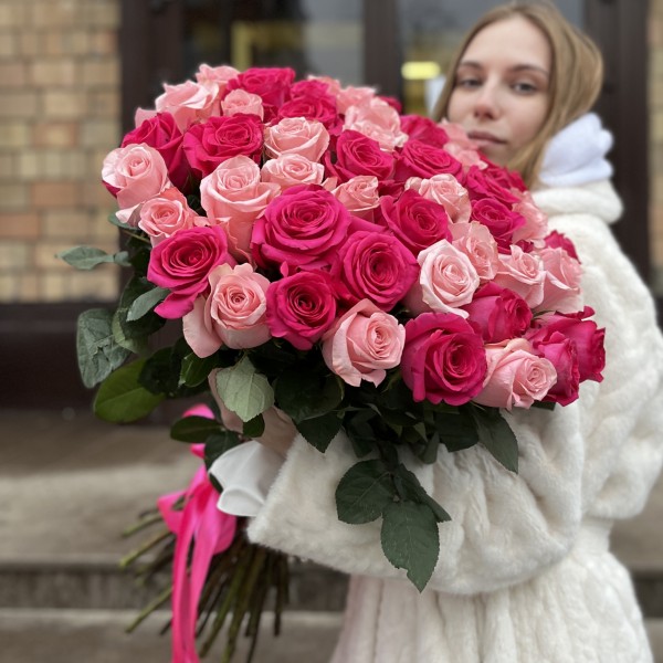 51 Роза Би Свит и Пинк Флойд 60 см