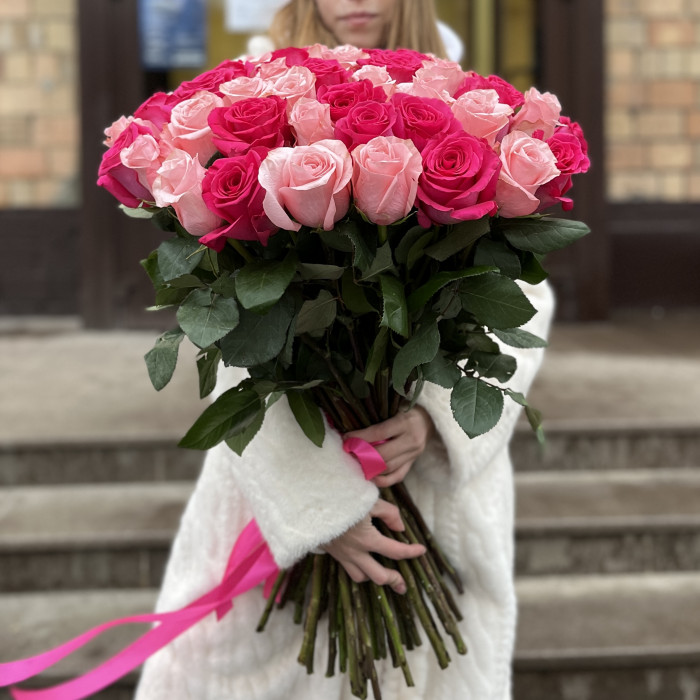 51 Роза Би Свит и Пинк Флойд 60 см