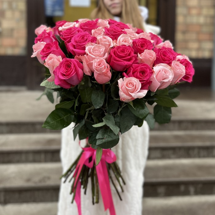 51 Роза Би Свит и Пинк Флойд 70 см