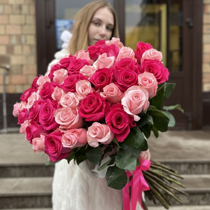 51 Роза Би Свит и Пинк Флойд 70 см