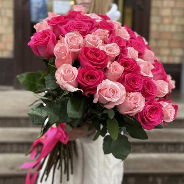 51 Роза Би Свит и Пинк Флойд 70 см