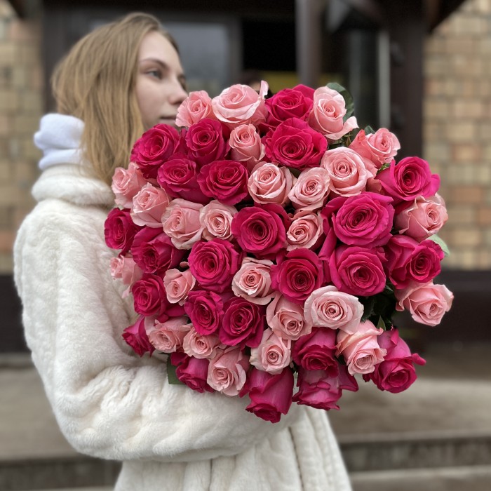 51 Роза Би Свит и Пинк Флойд 70 см