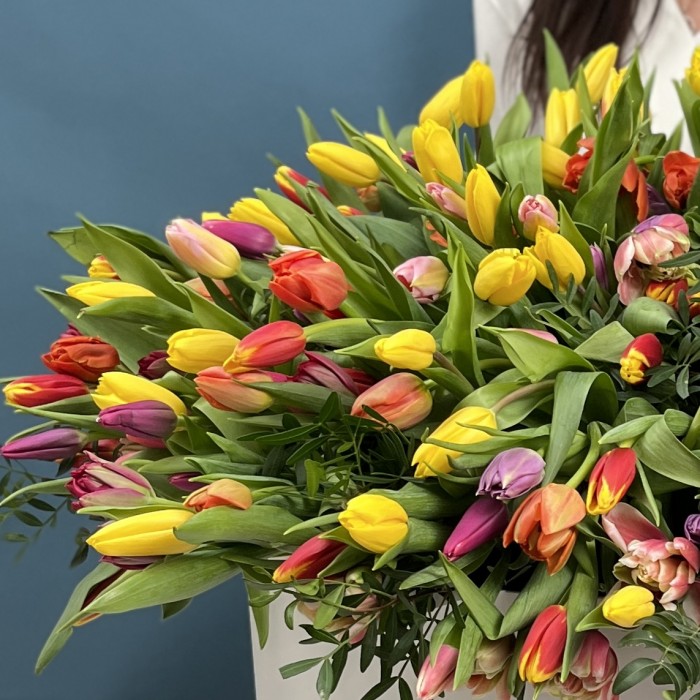 301 тюльпан микс в коробке