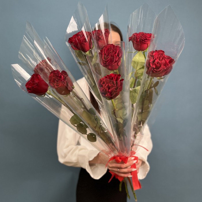 1 красная роза Хартс 60 см