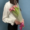 Корпоративный букет 11 коралловых тюльпанов