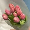 Корпоративный букет 9 коралловых тюльпанов