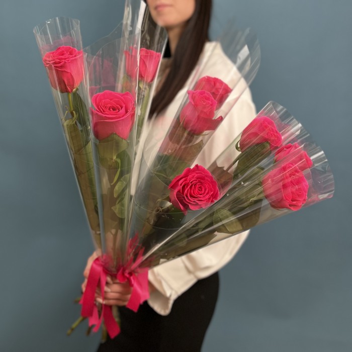 1 малиновая роза Пинк Флойд 60 см