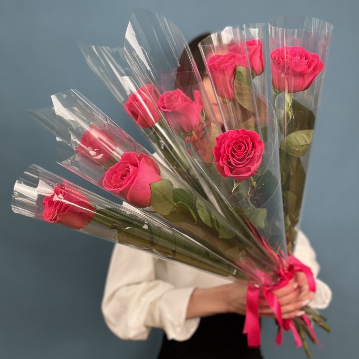 1 малиновая роза Пинк Флойд 60 см