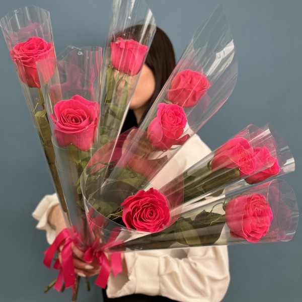 1 малиновая роза Пинк Флойд 60 см